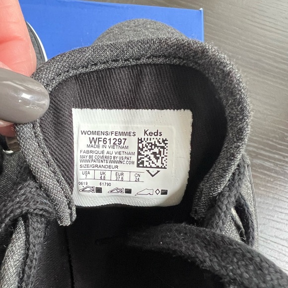 New In Box Keds Charcoal Black Sneakers. - Picture 5 of 5